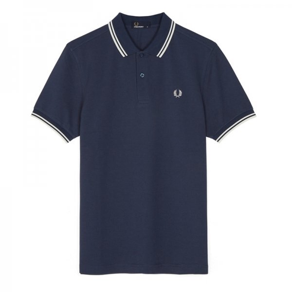 新品メンズポロシャツFREDフレッドペリー半袖Tシャツダブル白ライン濃紺XXL
