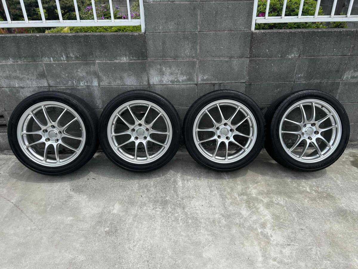 売り切り◇1円スタート◇エンケイ◇ENKEIホイール◇PF01モデル◇タイヤはＢＳ◇225/45/18◇18Ｘ7Ｊ◇INSET48◇制造年1523/1323