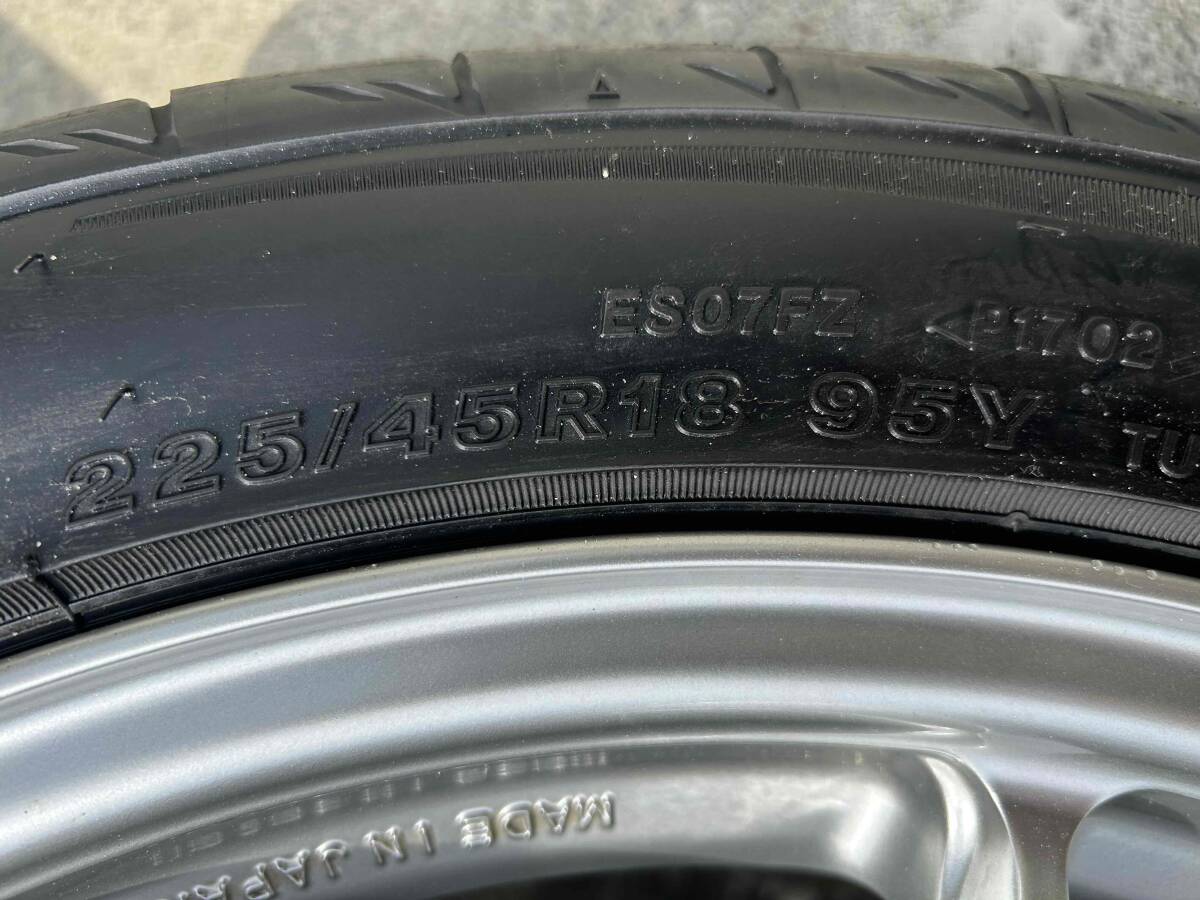 売り切り◇1円スタート◇エンケイ◇ENKEIホイール◇PF01モデル◇タイヤはＢＳ◇225/45/18◇18Ｘ7Ｊ◇INSET48◇制造年1523/1323