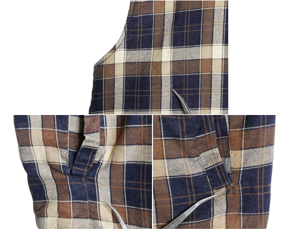 80s Dickies проверка фланель с хлопком лучший мужской L / Vintage фланель стеганое полотно полный Zip передний открытие накладывающийся надеты многоцветный 