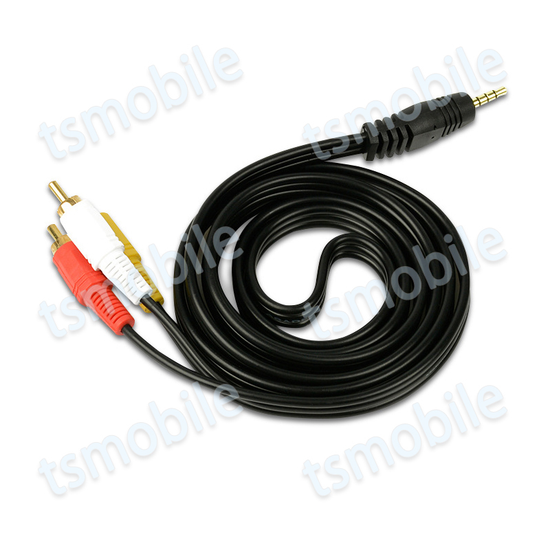 RCAケーブル 3.5mmオス RCAオス 赤白黃3端子 1.5m 変換ケーブル 4極 3.5mm AUX 端子 1.5m AV 2Pin スピーカー アンプ 設(shè)備の接続
