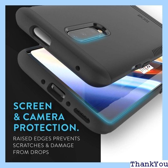 OnePlus 7 Proケース、スリムフィットTUD ムデュアルレイヤー精密カットアウトケース マットブラック 49