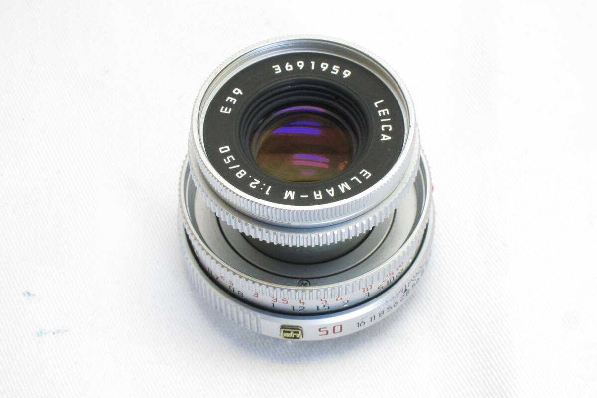 美品 LEICA ELMAR -M 1:2.8 / 50 E39 SHマーク付 ライカMマウント 純正フード付き
