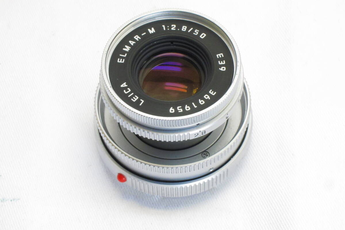 美品 LEICA ELMAR -M 1:2.8 / 50 E39 SHマーク付 ライカMマウント 純正フード付き