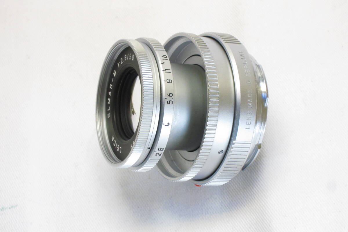 美品 LEICA ELMAR -M 1:2.8 / 50 E39 SHマーク付 ライカMマウント 純正フード付き