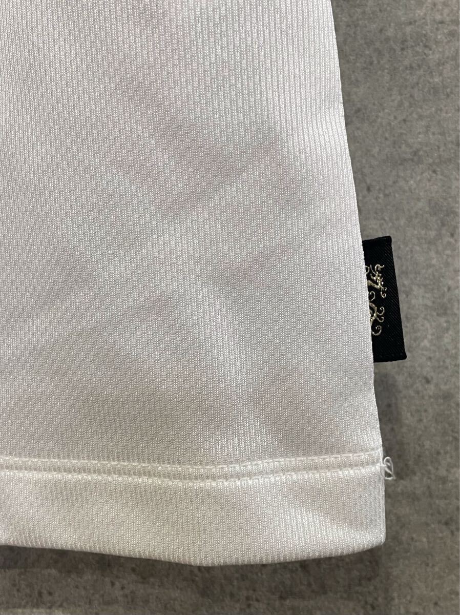 夏本番！ DANCE WITH DRAGON ダンスウィズドラゴン 半袖 ハイネックシャツ ハーフジップ ラインストーン 白 3 レターパック可 ○ 新規×_画像3