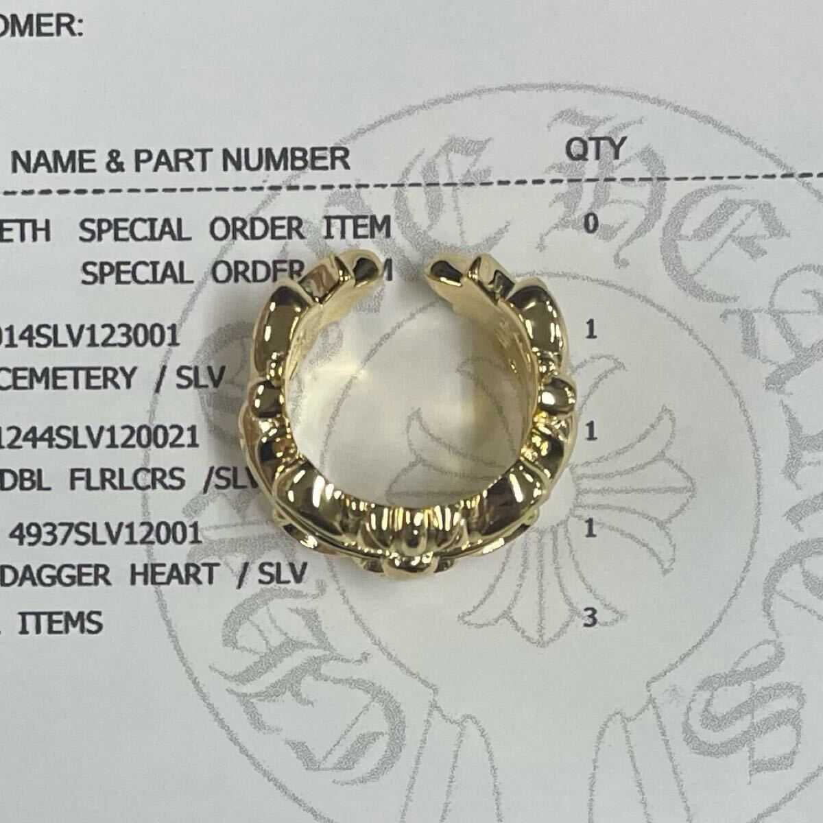 10月入荷!直営♪インボイス無修正♪CH◆Floral Cross 注目リング Bibian 比比昂- 【CHROME HEARTS】DOUBLE FLORAL CROSS RING・19