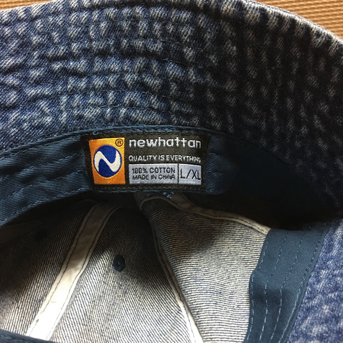 新品未使用 ニューハッタン メトロハットのダークブルーデニム L/XL_画像2