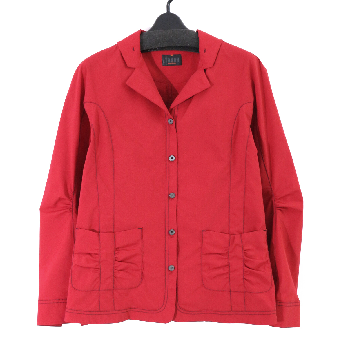 TRUNK HIROKO KOSHINO 定価39,600円 【洗濯機で洗える】 ステッチアクセントカジュアルシャツ 40 RSJJR-25360 トランク ヒロココシノ_画像1