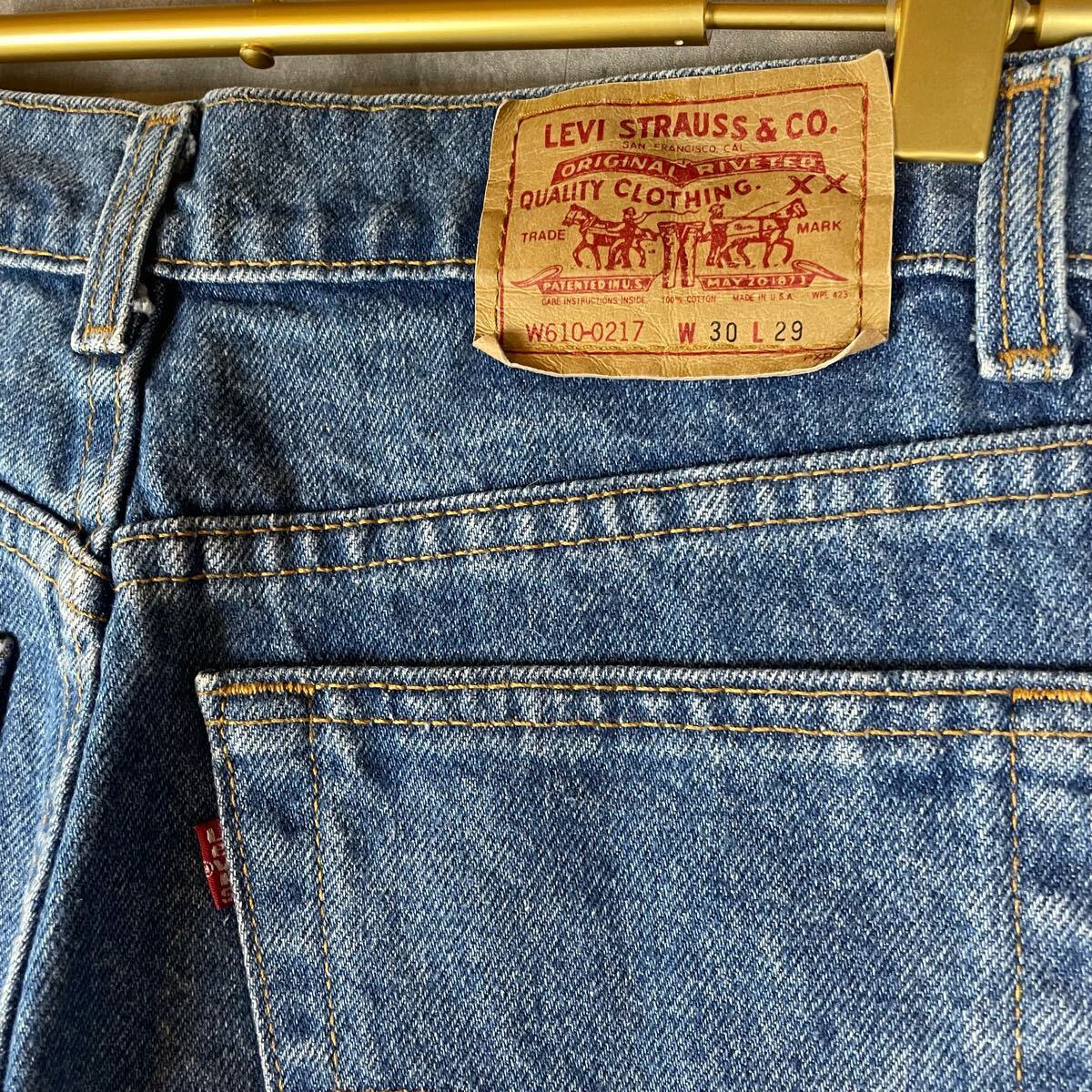 【USA製】Levi's W610ブルーデニム W30 525工場 90's リーバイス ジーンズ アメリカ古着 ジッパーフライ_画像4