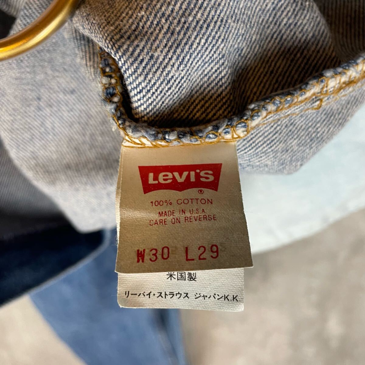 【USA製】Levi's W610ブルーデニム W30 525工場 90's リーバイス ジーンズ アメリカ古着 ジッパーフライ_画像6