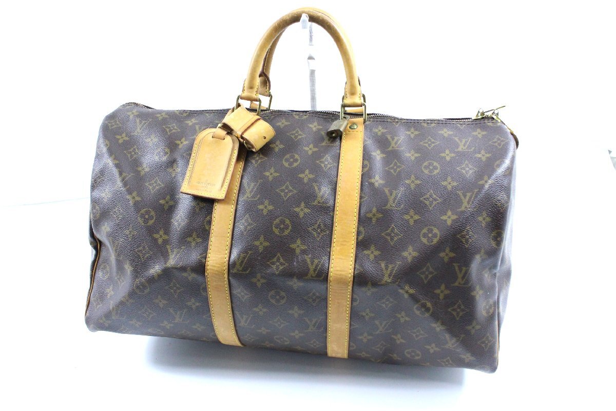 【ト靜】★ LOUIS VUITTON ルイヴィトン キーポル50 ボストンバッグ M41426 モノグラムキャンバス ブラウン 中古現(xiàn)狀販売 CO477GCG96