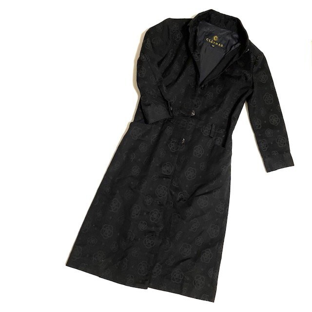 ★美品★ CLATHAS クレイサス ロングコート コート サイズ38 日本サイズS相當(dāng) ブラック レディース ファッション 春 秋 冬