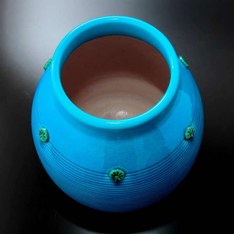 【古美味】十七代永楽善五郎造『而妙斎書付』淺黃交趾纟目花入 茶道具 保証品 l6HQ