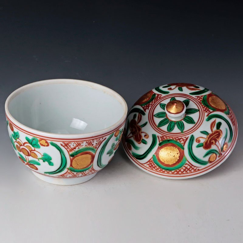 【古美味】永楽善五郎(妙全)作 十六代永楽善五郎(即全)識『即中斎書付』呉須赤絵蓋物 茶道具 保証品 NPj6