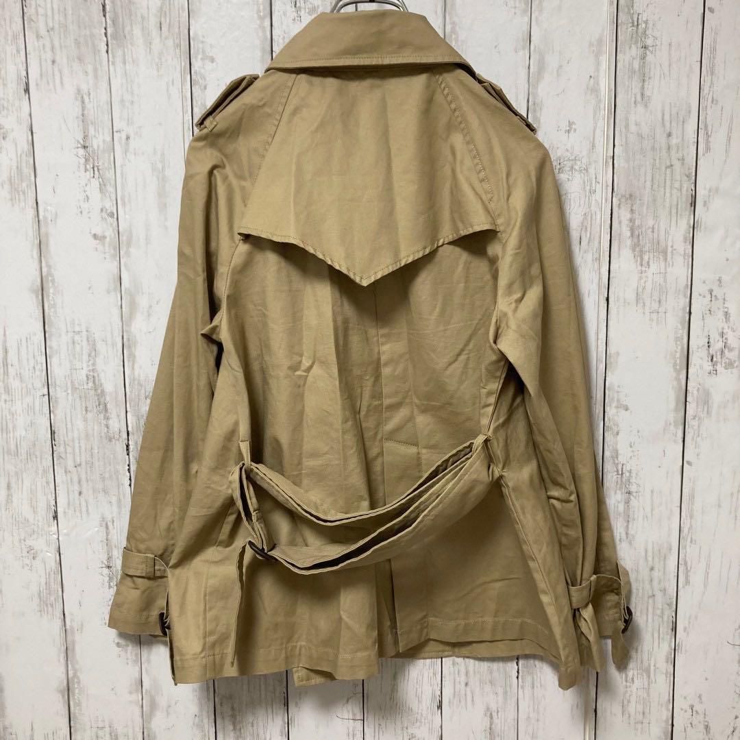 レルビエ　コート　Ｆ　ベージュ　LHELBIE 綿100%ダブルボタン　古着_画像8