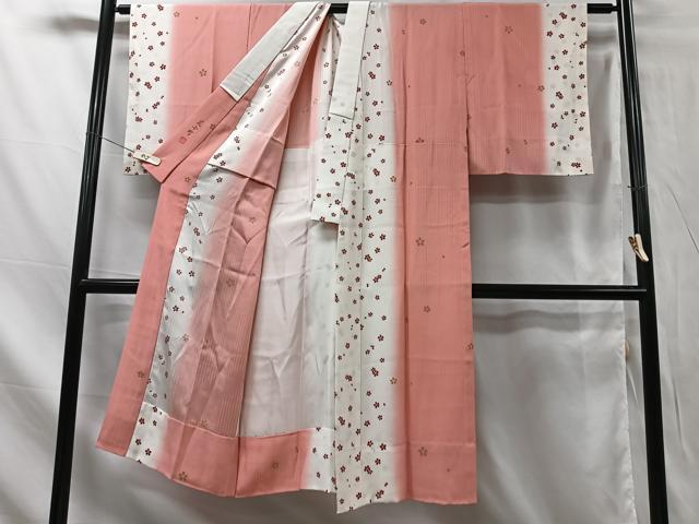 平和屋著物■長(zhǎng)襦袢　無(wú)雙仕立て　花小町　暈し染め　正絹　逸品　CAAR3294xe