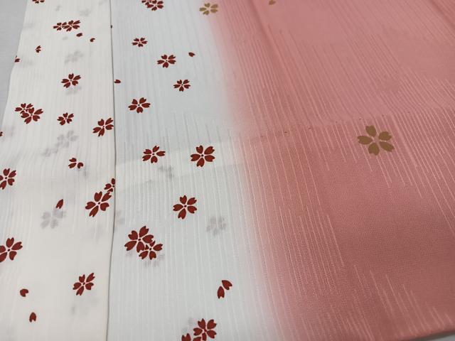 平和屋著物■長(zhǎng)襦袢　無(wú)雙仕立て　花小町　暈し染め　正絹　逸品　CAAR3294xe