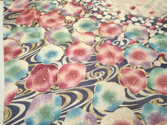 美品!岩田専太郎*片身変わり*金彩&金駒刺繡*高級*振袖*165cm*裄66 平和屋着物▽紫綬褒章 巨匠『岩田専太郎』 振袖 駒刺繍 流水舞梅