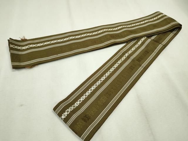 平和屋著物■男性　本場筑前博多織　角帯　獻(xiàn)上柄　正絹　逸品　CAAQ8708in