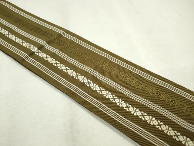 平和屋著物■男性　本場筑前博多織　角帯　獻(xiàn)上柄　正絹　逸品　CAAQ8708in