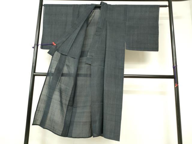 平和屋著物＊夏物　男性　紗紬　縞　正絹　逸品　DAAR9431op