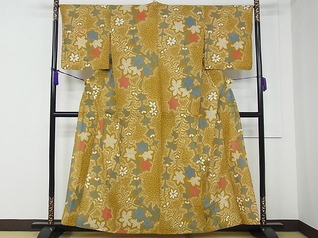 平和屋本店■極上　夏物　浴衣　有松鳴海絞り　草花文　綿　逸品　未使用　CZAA0789s4