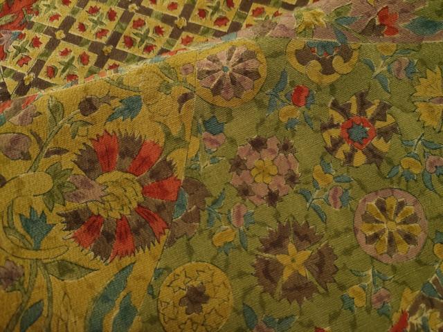 平和屋著物■訪問著　吉祥更紗花文　正絹　逸品　CAAR2685yc