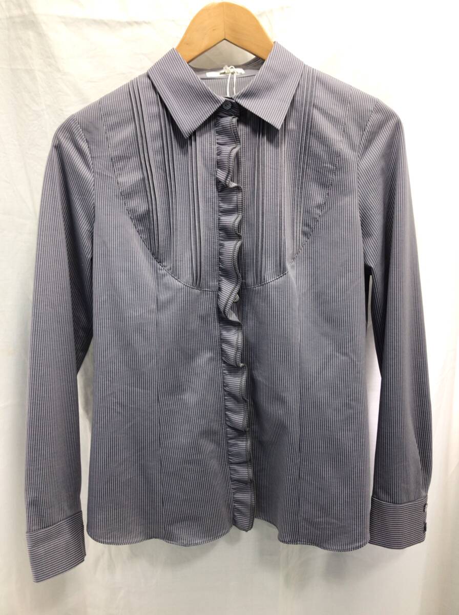 JUDY Collection ジュディコレクション 長袖シャツ ブラウス サイズ38 ストライプ ブルー レディース タグ付き F17_画像1