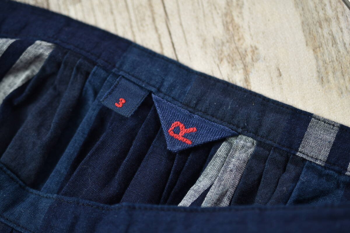 R 45rpm アールピーエム チェック柄コットンロングスカート サイズ3 インディゴ色