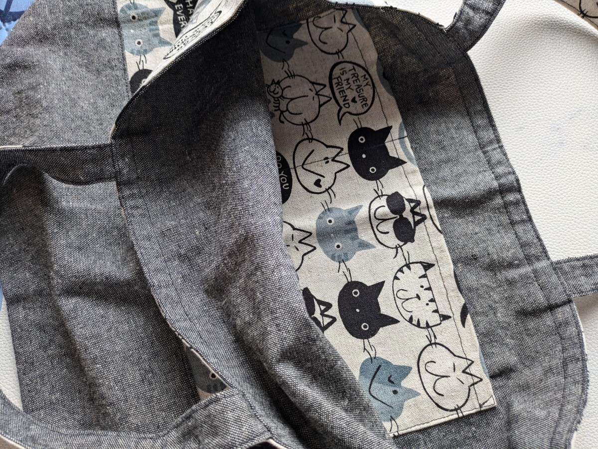 ハンドメイド　トートバッグ　レッスンバッグ　