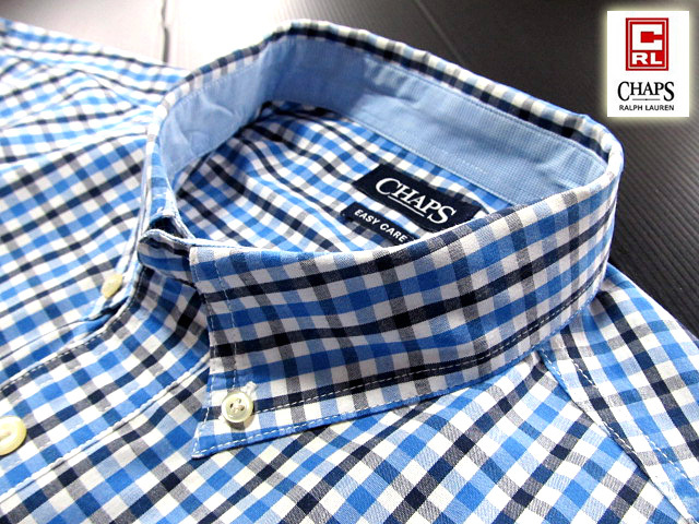 ★300円スタート！美品 チャップス ラルフローレン CHAPS RALPH LAUREN ボタンダウンシャツ 半袖 Lサイズ 希少品 ハンサムチェック