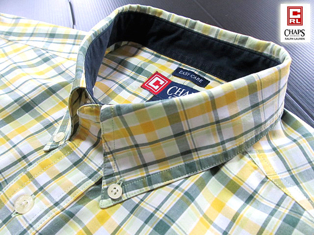 ★300円スタート！美品 チャップス ラルフローレン CHAPS RALPH LAUREN ボタンダウンシャツ 半袖 Lサイズ 希少品 ハンサムチェック 