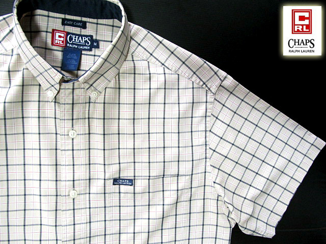 ★100円スタート！チャップス ラルフローレン CHAPS RALPH LAUREN ボタンダウンシャツ 半袖 Lサイズ 希少品 ハンサムチェック