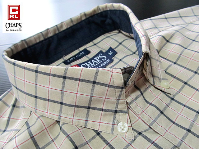 ★100円スタート！チャップス ラルフローレン CHAPS RALPH LAUREN ボタンダウンシャツ 半袖 Lサイズ 希少品 ハンサムチェック