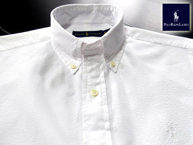 ★500円スタート！ラルフローレン RALPH LAUREN ボタンダウンシャツ 半袖 Mサイズ 希少品 ラルフプレミアム?ホワイト