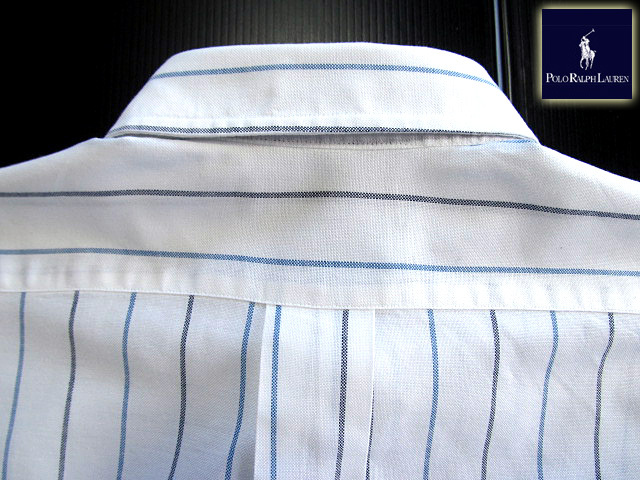 ★美品 ラルフローレン RALPH LAUREN ボタンダウンシャツ 長袖 Mサイズ 希少品 マルチストライプ ブルー×ブラック×ホワイ???