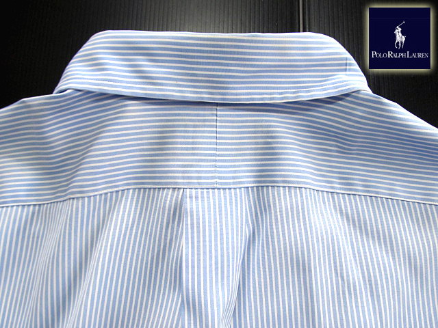 ★500円スタート！美品 ラルフローレン RALPH LAUREN ボタンダウンシャツ 長(zhǎng)袖 XLサイズ 希少品 クールストライプ ブルー×ホワイト