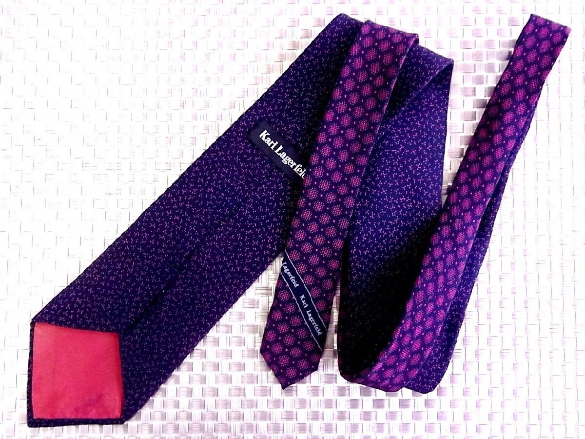 ♪38984C♪良品【ドット 柄】カールラガーフェルド【KARL LAGERFELD】ネクタイ_画像2
