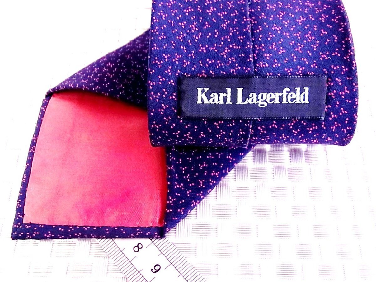 ♪38984C♪良品【ドット 柄】カールラガーフェルド【KARL LAGERFELD】ネクタイ_画像3