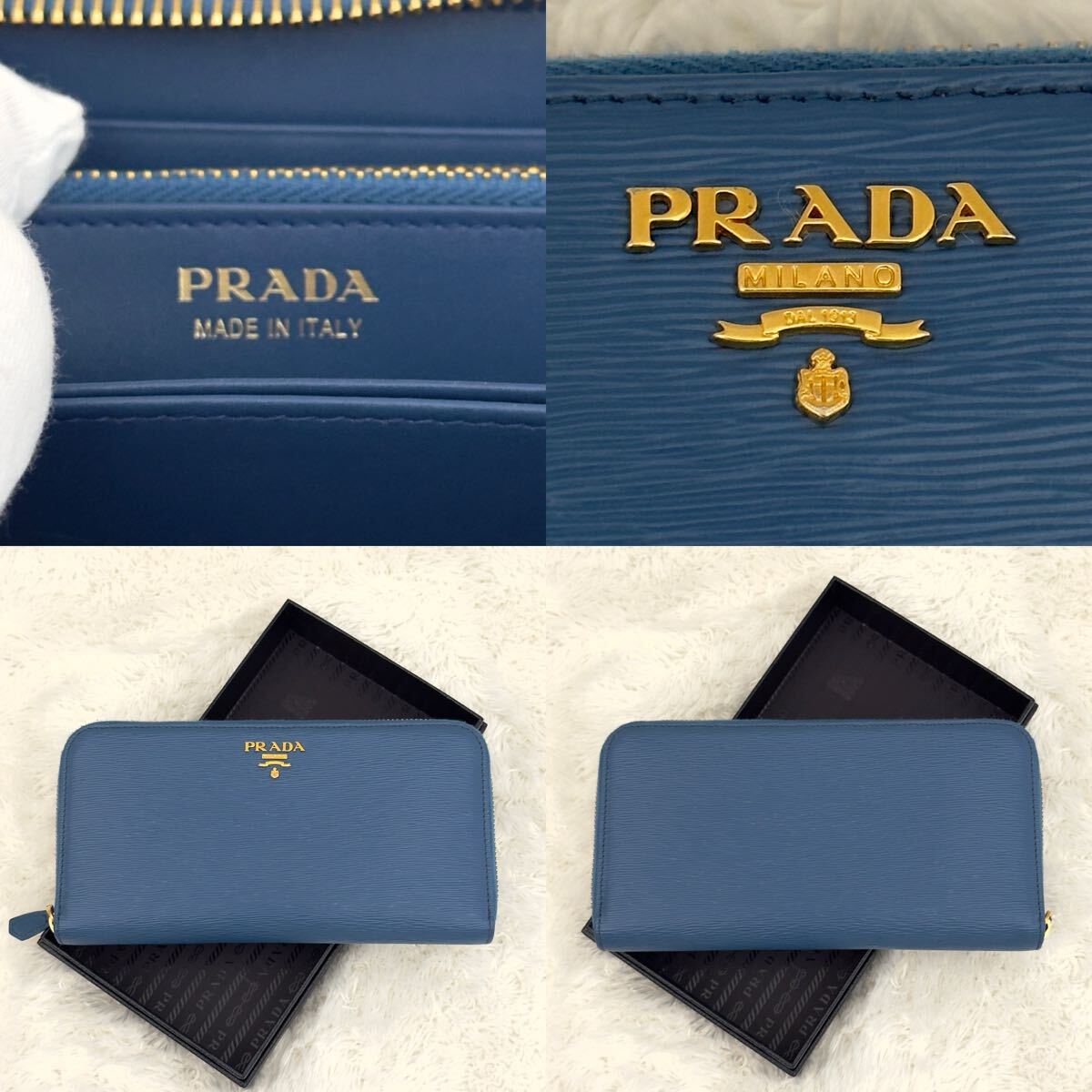 未使用級 プラダ PRADA ラウンドファスナー 財布 ヴィッテロ