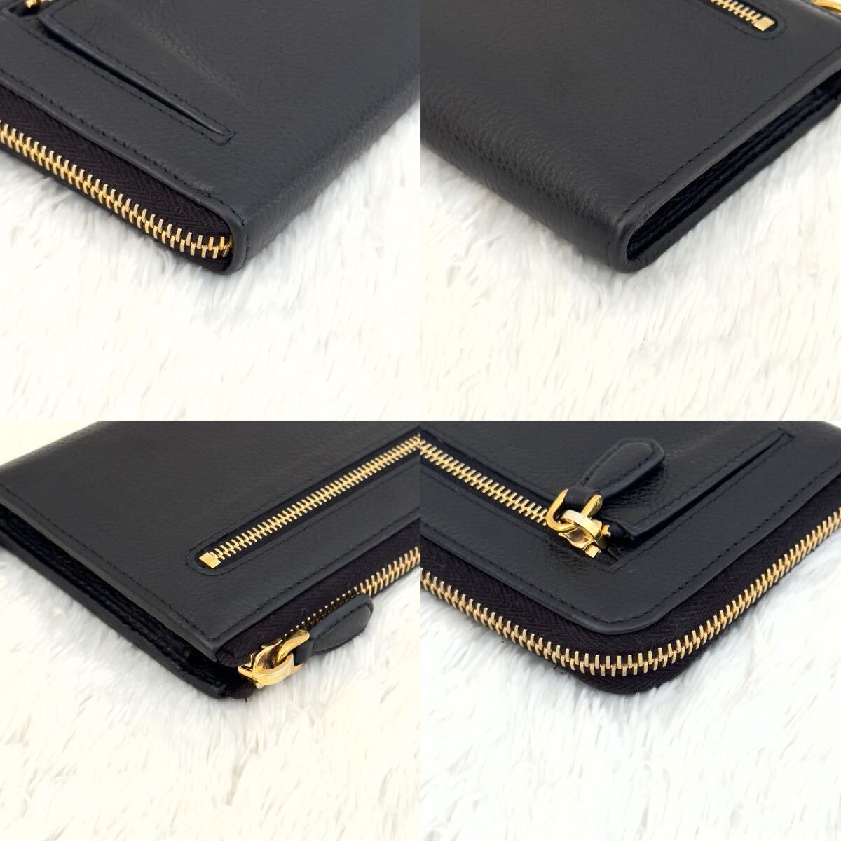 美品 PRADAプラダ L字ファスナー ヴィッテログレイン レザー