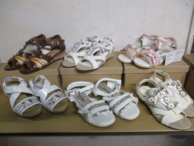 U541/未使用 19cm 20cm キッズ 女児 サンダル シューズ 6足セット まとめ売り