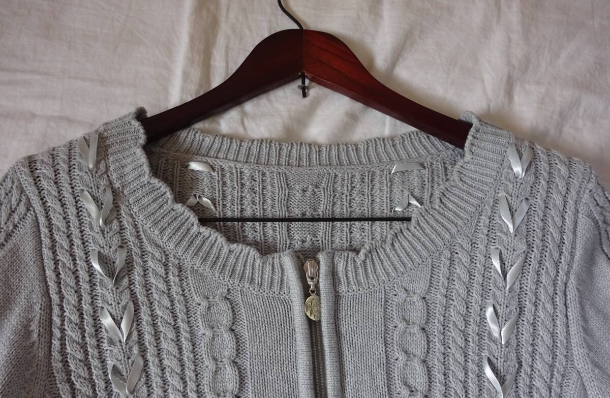 PEYTONPLACE ペイトンプレイス ニットジャケット １５号　大きいサイズ　カーディガン　はおり　グレー_画像5