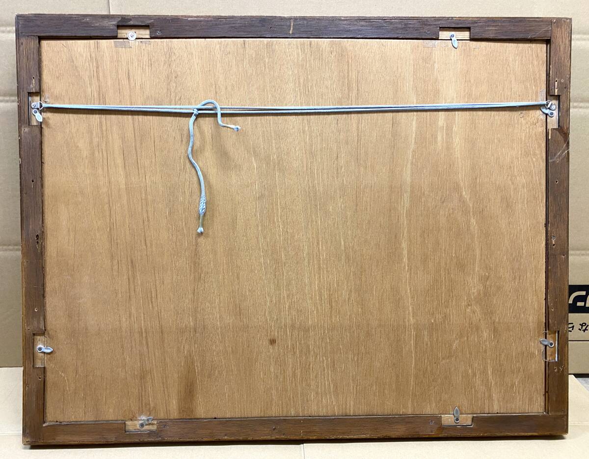 TM/【真作】繁野三郎 水彩画「1962年 円山」ガラス額装 風景画 額寸約60.5×79×4㎝ 0507-4_画像9