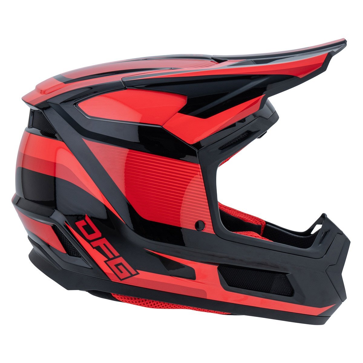 ★10％OFF★【※送料無(wú)料一部除く】DFG ace エース　オフロードヘルメット 【ブラック/レッド　サイズ XL】
