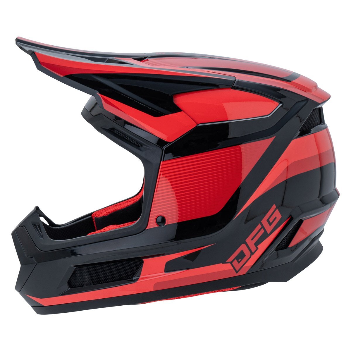 ★10％OFF★【※送料無(wú)料一部除く】DFG ace エース　オフロードヘルメット 【ブラック/レッド　サイズ XL】