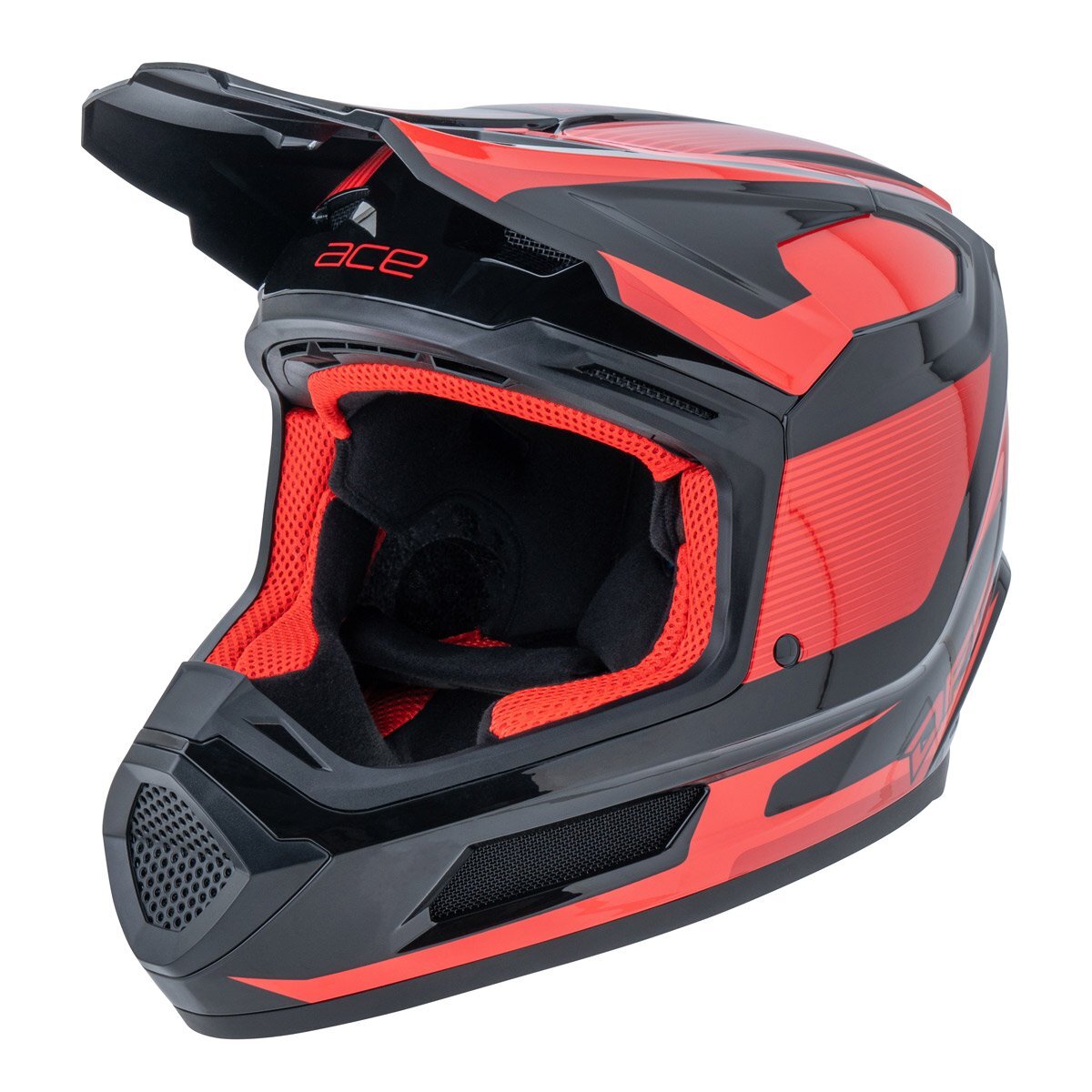 ★10％OFF★【※送料無(wú)料一部除く】DFG ace エース　オフロードヘルメット 【ブラック/レッド　サイズ XL】