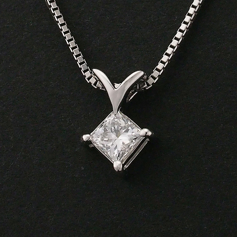 1P ダイヤモンド/0.40ct ネックレス Pt900 Pt850_画像2