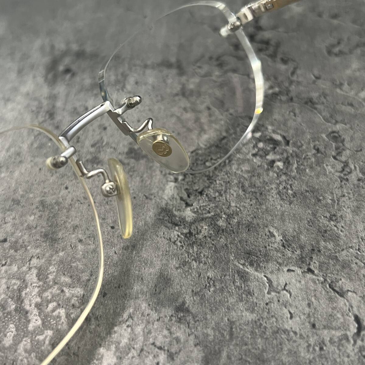 ◆mila schon ミラショーン眼鏡フレーム メガネ ツーポイント リムレス 縁無し eyewear アイウェア バネ蝶番 メンズ 男性用